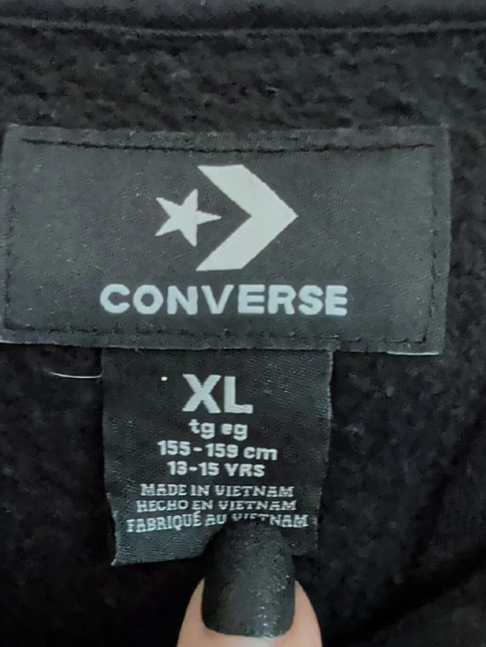 Converse Black Hoodie with Metallic Silver All Star Logo